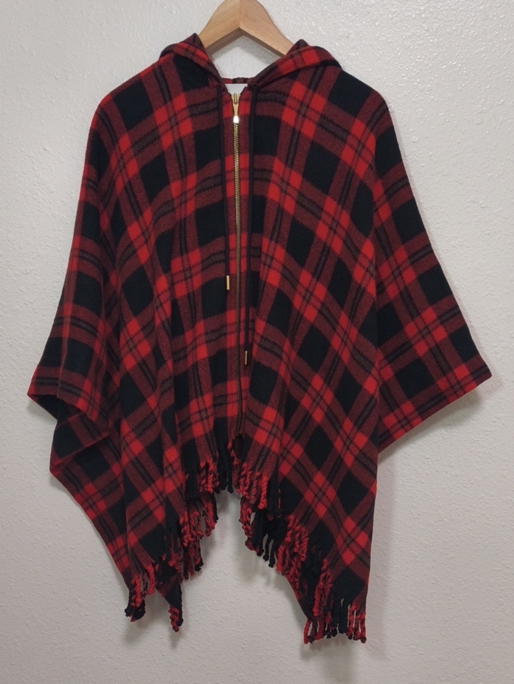 Kate Spade Red And Black Poncho